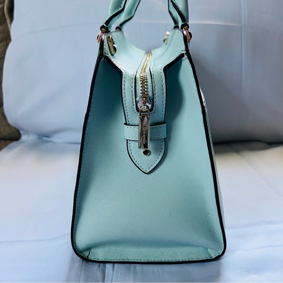 Kate Spade Madison Saffiano Leather Medium TopZip Blue Glow Satchel GUC NO STRAP - Picture 6 of 8